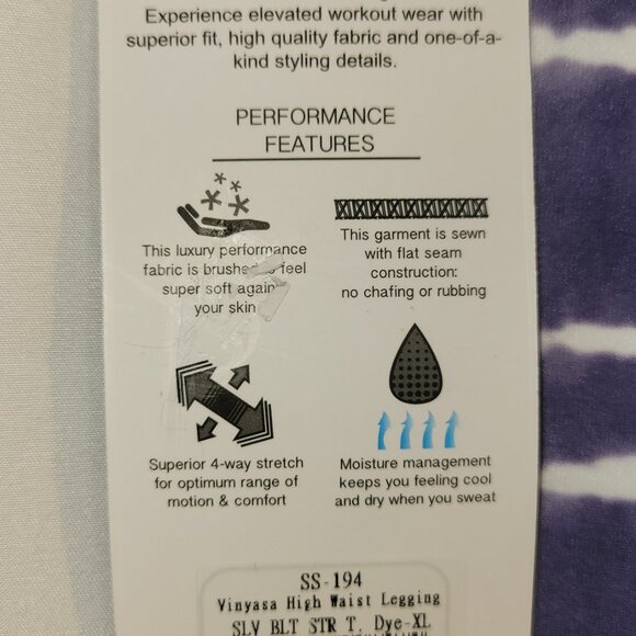 Scorpio Sol Vinyassa high waisted purple tie dye performance leggings XL - Picture 5 of 6